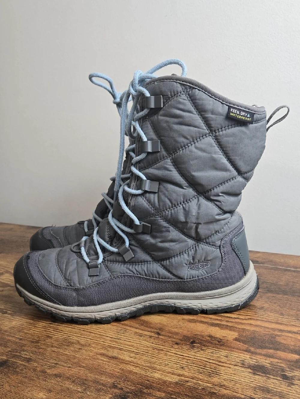 KEEN‎ Terradora II Grey Insulated Quilted Waterproof Winter Boots Women’s Sz 8